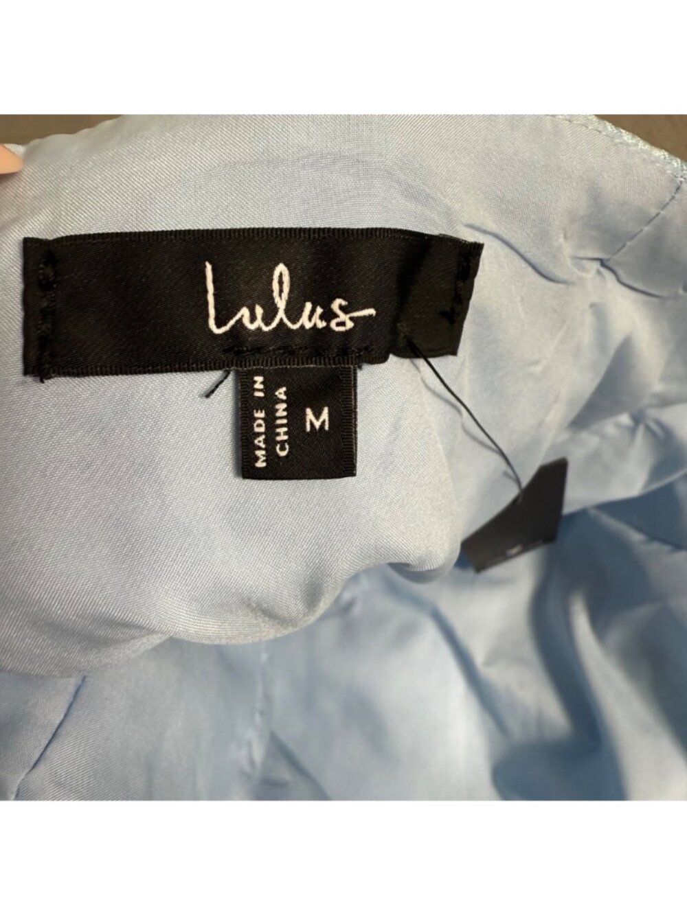 Lulus Delicate Destiny Light Blue Jacquard Strapless Mini Dress Bodycon Medium - Picture 6 of 16